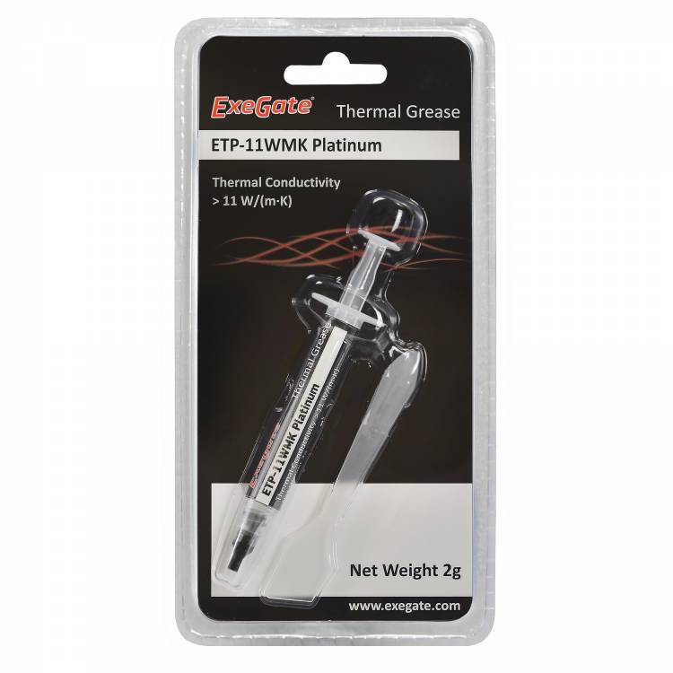 Термопаста ExeGate ETP-11WMK Platinum, шприц с лопаткой, 2г <EX282341RUS> 282341