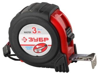 ЗУБР "МАСТЕР" 8 м/ 25 мм Рулетка обрезиненный корпус, на карточке
