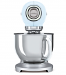 Планетарный миксер SMEG SMF02PBEU пастельный голубой /Мощность 0,8 кВт; Объем чаши 4,8л; Регулировка скорости, 2 насадки для взбивания, 1 насадка для теста, крышка для чаши.