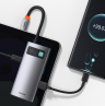Baseus Хаб/Адаптер Metal Gleam Series 4-in-1 CAHUB-CY0G | Цвет: Серый | 4 Различных порта: Type-C - USB3.0+USB2.0+HDMI+Type-C PD | Компактные размеры | Встроенный кабель USB-C | Материал: Алюминиевый сплав