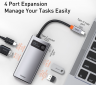 Baseus Хаб/Адаптер Metal Gleam Series 4-in-1 CAHUB-CY0G | Цвет: Серый | 4 Различных порта: Type-C - USB3.0+USB2.0+HDMI+Type-C PD | Компактные размеры | Встроенный кабель USB-C | Материал: Алюминиевый сплав