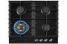 Варочная поверхность HIBERG VM 6021 B / конфорок - 4 шт, решетки - чугун, панель - закаленное стекло, электроподжиг, газ-контроль.