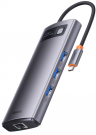 Хаб/ Переходник/Адаптер BASEUS Starjoy Series 7-in-1, Разветвитель, Type-C - 3xUSB3.0+ 2*HDMI+PD+RJ45, серый WKWG040113