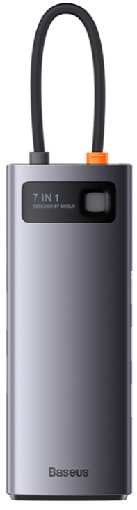Хаб/ Переходник/Адаптер BASEUS Starjoy Series 7-in-1, Разветвитель, Type-C - 3xUSB3.0+ 2*HDMI+PD+RJ45, серый WKWG040113