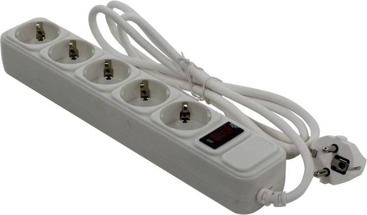 Сетевой фильтр ExeGate SP-5-1.8W (5 розеток, 1.8м, евровилка, белый) <EX221174RUS>