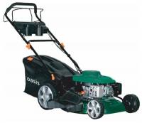  Oasis бензиновая газонокосилка GB-32 (H) , мощность двигателя - 4410 / 6 Вт/л.с., обороты холостого хода - 2800 об/мин , объём травосборника - 65 л.,  160см*57см*105см.