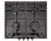 Газовая варочная поверхность Gefest ПВГ 1212 К83 / конфорок - 4 шт, решетки - чугун, панель - эмалированная сталь, электроподжиг, газ-контроль, черный / Global