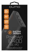 Портативное зарядное устройство Qumo PowerAid 10400 QC/PD, 10400  мА-ч QC 3.0&2.0/BC1.2/MTKPE 1&2/PD черный