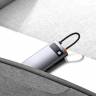 Хаб/ Переходник/Адаптер BASEUS Metal Gleam Series 4-in-1, Разветвитель, Type-C - 3xUSB3.0 + RJ45, серый WKWG070113