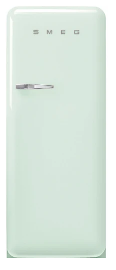 Smeg FAB28RPG5 | Отдельностоящий двухдверный холодильник | Пастельный зеленый | Полезный объем: 270 л | Размеры: 153 x 60.1 x 72.8 см | Стиль: 50-х годов