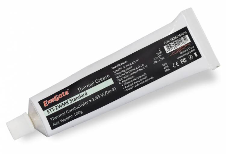 Термопаста ExeGate ETТ-2WMK Standard, тюбик, 100г <EX282354RUS> 282354