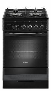 Gefest газовая плита 5500-03 0044 | Количество конфорок: 4 | Объем духовки: 52 л | Электроподжиг | Габариты (ВхШхГ): 85х50х58.5 см | Цвет: Черный | Global