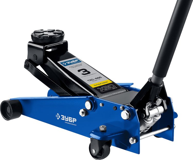 Зубр 43050-3 Домкрат Профессионал гидравлический подкатной X80, 3т, 130-465мм