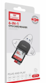 Картридер Earldom универсальное устройство OT71 6 в 1 | Интерфейс подключения:USB/MicroUSB/Type-C/Lightning/SD/MicroSD