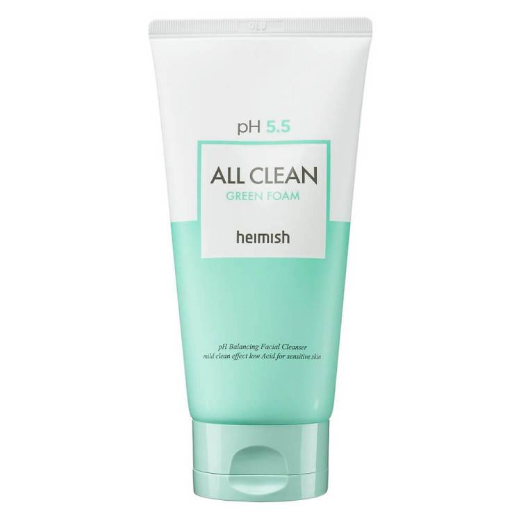 Слабокислотный гель для умывания для чувствительной кожи Heimish pH 5.5 All Clean Green Foam 150ml