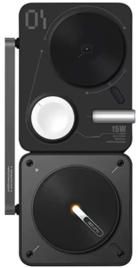 Aulumu Складная беспроводная зарядная станция M01 MagSafe | 4-в-1 | 35 Вт | Оранжевый ночник | 3 уровня яркости