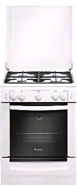 Gefest газовая плита 6100-01 | Количество конфорок: 4 | Объем духовки: 52 л | Электроподжиг | Габариты (ВхШхГ): 85х60х60 см | Цвет: Белый | Global