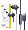 Baseus Проводные наушники  для iPhone 15 Pro Max Encok CZ11 Wired Earphones | Цвет: Черный | Конструкция наушников: Вкладыши | Аудио выход: Type-C | Длина кабеля: 100см 