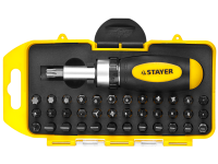 Stayer 2557-H38, Cr-V сталь, 38 предметов 2557-H38 Отвертка реверсивная в наборе с битами,