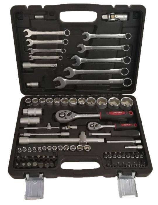 P.I.T. Набор инструментов MaxPiler (82 предмета, 1/2" и 1/4", CrV) / MXT-82-SET