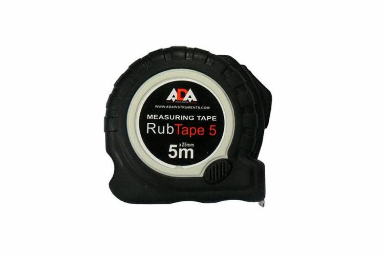Рулетка ударопрочная ADA RubTape 5  (сталь с полимерным покрытием ленты, с двумя СТОПами, 5 м)