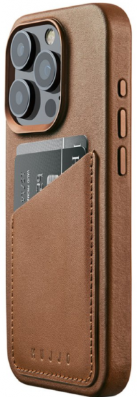 Mujjo Кожаный чехол-портмоне с MagSafe для iPhone 15 Pro,Коричневый