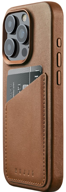 Mujjo Кожаный чехол-портмоне с MagSafe для iPhone 15 Pro,Коричневый