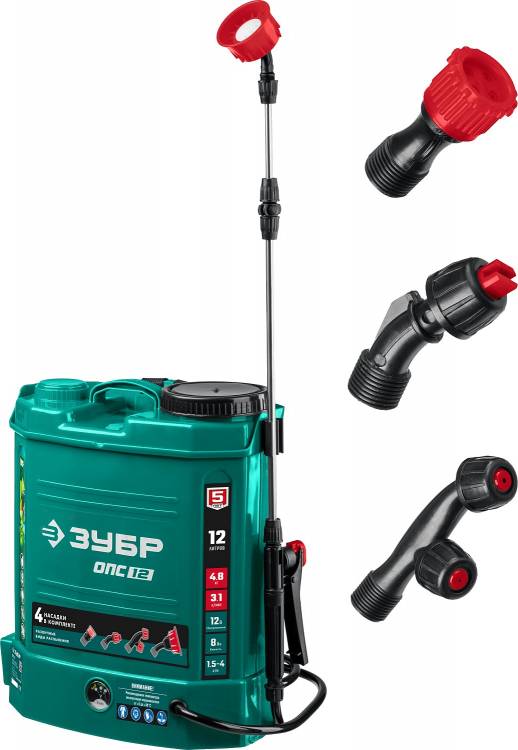 ОПС-12 аккумуляторный опрыскиватель ЗУБР, 12 л, 12 В, 8 Ач