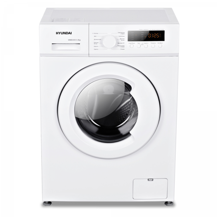 Hyundai стиральная машина WME6003 | загрузка: 6 кг | 1000 об/мин | расход воды: 38 л | 12 программ | цвет: белый