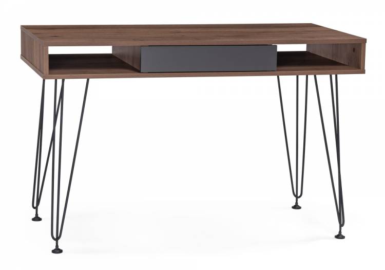 Woodville письменный стол "Хиргра" , 120см*60см*77см , дуб табачный / графит / черный , страна производства - Россия / 553803