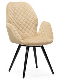 Woodville Кресло крутящееся "Муат" бежевый / черный глянец | Ширина - 63; Глубина - 65; Высота - 96 см