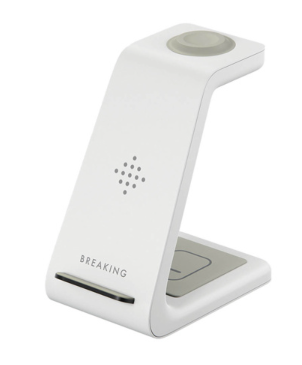 Breaking DS03, Qi 20W, Беспроводная зарядная станция 3 в 1, (Белый)
