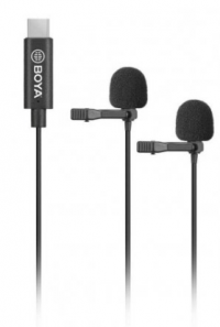 BOYA BY-M3D Двойной петличный микрофон, для смартфонов Android, планшетов, iPad Pro, Mac, PC с разъемом USB Тype-C, 50Гц – 20КГц, 75дБ, 16 бит/ 48 КГц, всенаправленный, 6 м. 1607
