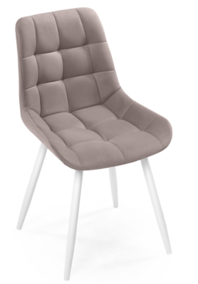 Woodville стул на металлокаркасе "Челси" , крутящийся , латте / белый , металл / велюр , 49см*50см*84см / 560485