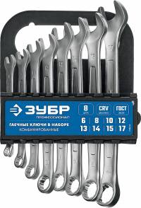 Набор комбинированных гаечных ключей 8 шт, 6 - 17 мм, ЗУБР 27088-H8_z01