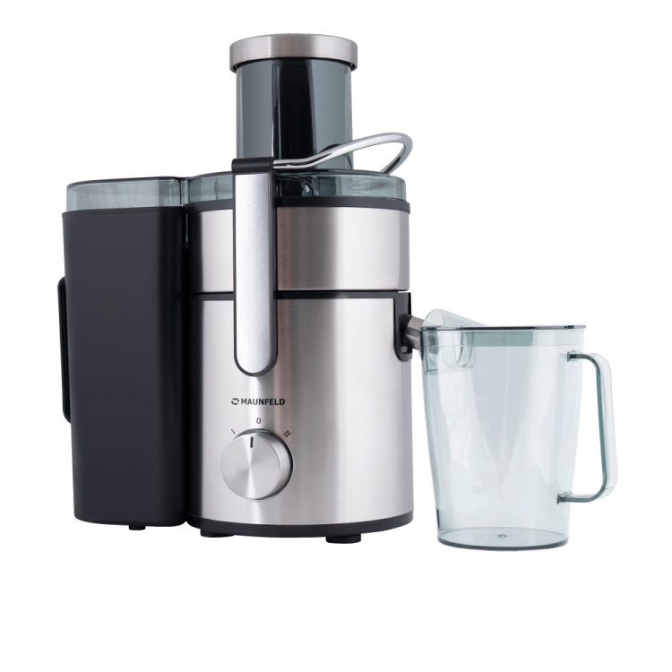 Соковыжималка центробежная Maunfeld MJE.1500S | 1500Вт | скоростей - 2 шт | резервуар для сока - 1100 мл | корпус - металл, нержавеющая сталь
