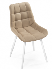 Woodville стул на металлокаркасе "Челси" крутящийся бежевый / белый , металл / велюр , 49см*50см*84см / 560484