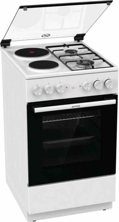 Комбинированная плита Gorenje GK5A11WG / конфорок газовых - 2 шт, электрических - 2 шт, духовка - 68 л, электроподжиг, газконтроль Global