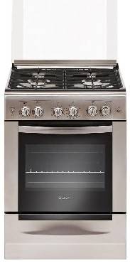 Gefest газовая плита 6100-02 0004 | Количество конфорок: 4 | Объем духовки: 52 л | Электроподжиг | Габариты (ВхШхГ): 85х60х60 см | Цвет: Серебристый | Global