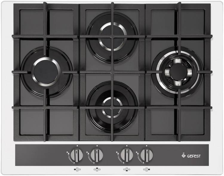 Газовая варочная поверхность Gefest ПВГ 2231-01 Р5 / конфорок - 4 шт, решетки - чугун, панель - закаленное стекло, электроподжиг, газ-контроль / Global