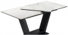 Woodville Стол на тумбе "Иматра" белый мрамор / черный | Ширина - 80; Высота - 76; Длина в разложенном виде - 180; Длина - 140 см
