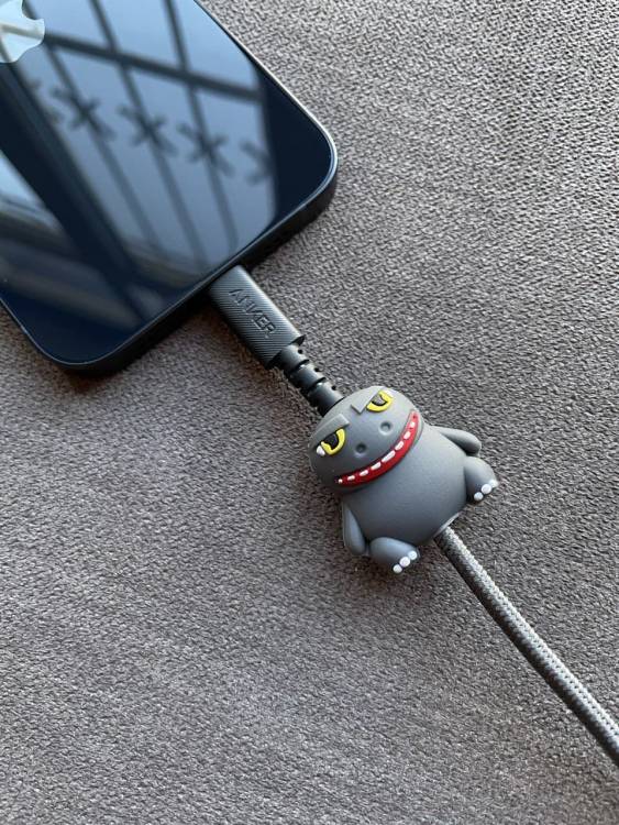 Протектор для защиты от износа, заломов, трещин и разрыва кабеля мобильного телефона, usb (Dinosaurs)