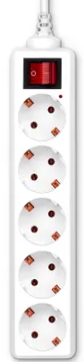 Сетевой удлинитель Buro BU-PS5.1 W | 1.5м, белый