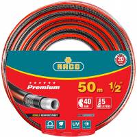 Шланг Raco 1/2"х50м PREMIUM поливочный, 40атм., армированный, 5-ти слойный