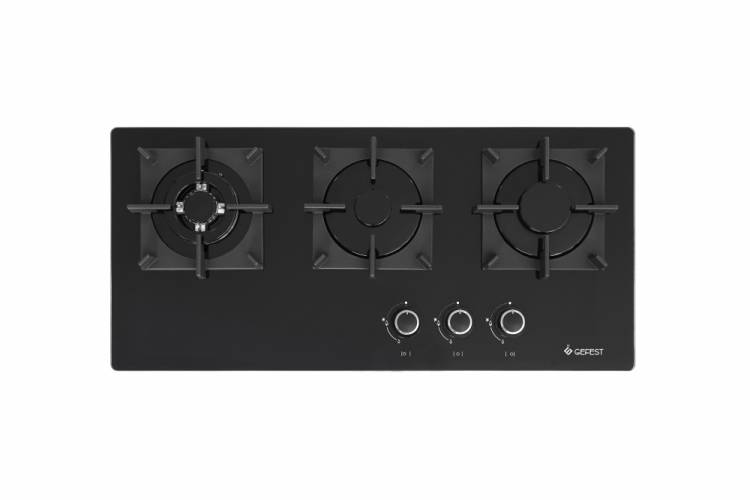 Газовая варочная поверхность Gefest ПВГ 2150-01 К33 , конфорок - 3 шт, решетки - чугун, панель - закаленное стекло, электроподжиг, газ-контроль, черный / Global