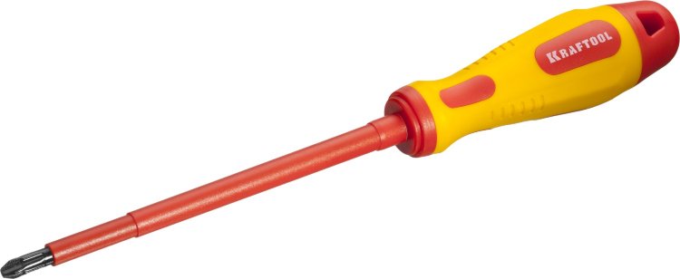 Kraftool PH №3, 150мм 250084-3-150 Отвертка высоковольтная, Cr-Mo-V стержень, двухкомпонент. маслобензостойкая рукоятка