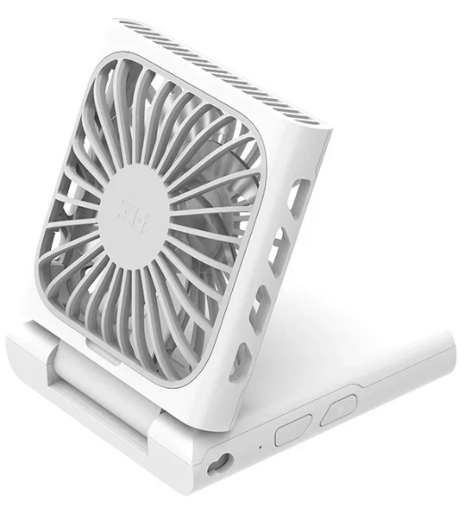 Портативный вентилятор Xiaomi (Mi) ZMI складной с ремешком на шею 2400 mAh 3 cкорости AF217 белый