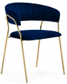 Woodville Стул на металлокаркасе "Kamelia 1" темный синий / золотой | Ширина - 60; Глубина - 52; Высота - 79 см