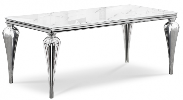 Woodville Стеклянный стол "Vase" белый | Ширина - 90; Высота - 76; Длина - 180 см