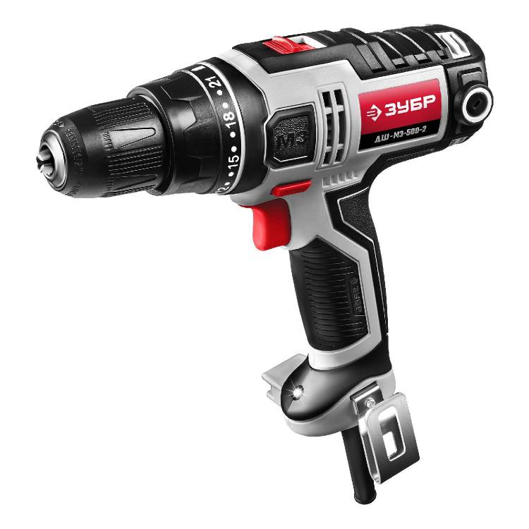 Зубр ДШ-М3-500-2 Дрель-шуруповерт сетевая, 500 Вт, 0-450/0-1800 об/мин